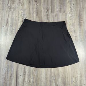 Athleta Brooklyn Heights High Rise Skort Lined Size 16 With Zip Pockets Black